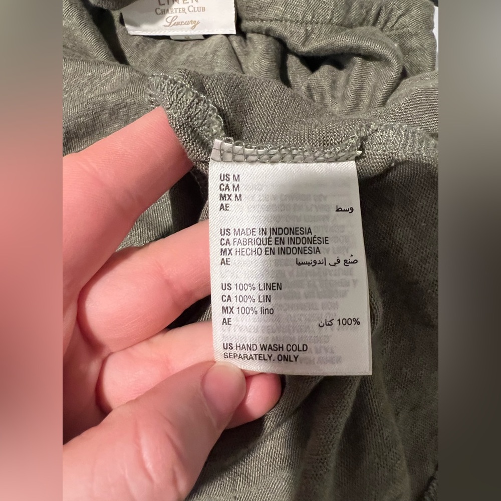 Charter Club 100% linen T-shirt size M - Picture 4 of 5